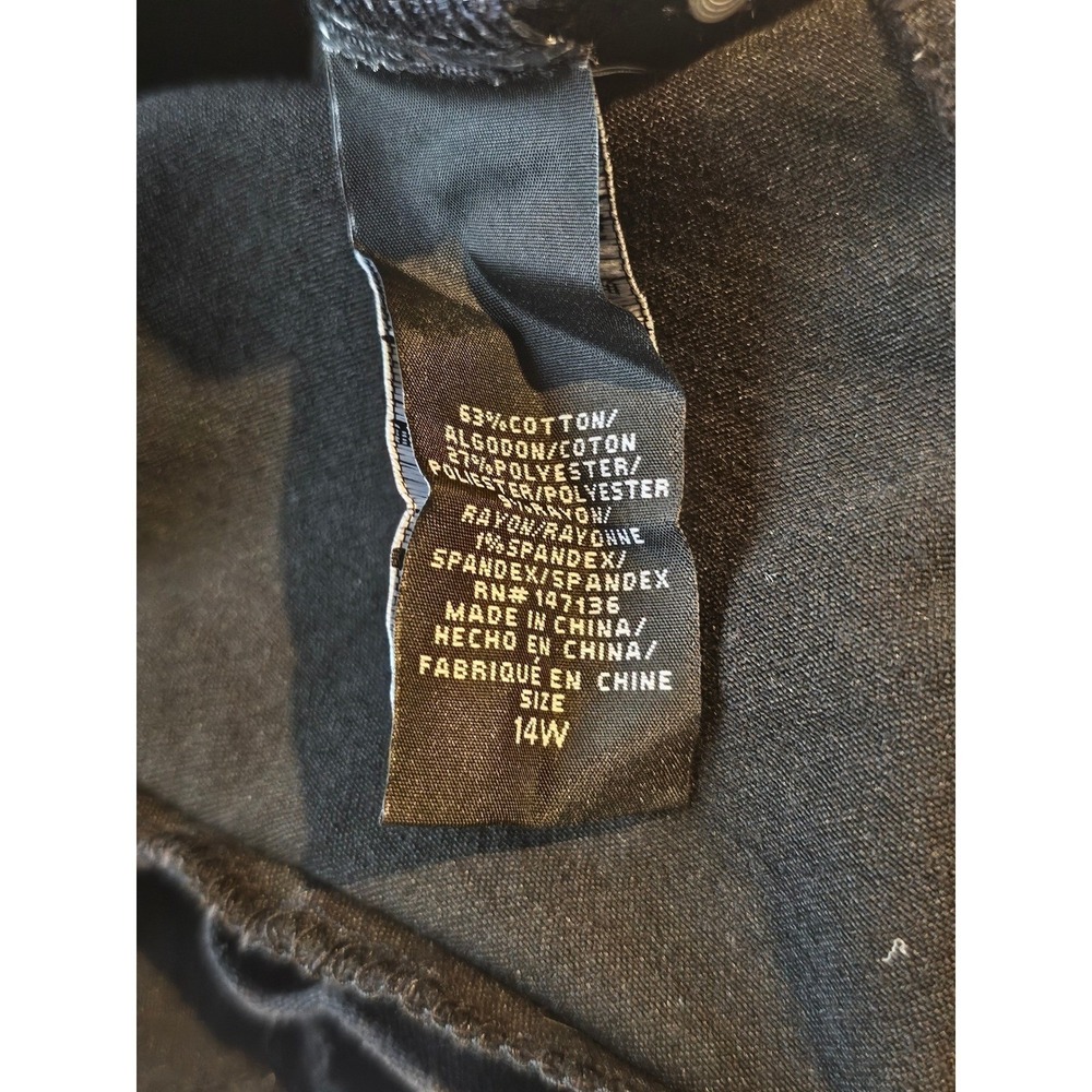 1822 Denim Black Wash High Waist Skinny Jeans Women's Size 14W Stretch Comfort - Picture 3 of 6